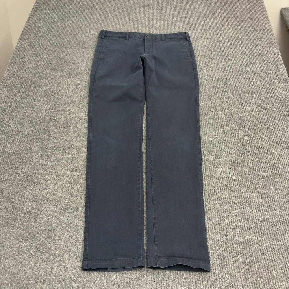 Uniqlo Chino Pants Mens 32x34 Navy Cotton Spandex Slim Fit Casual Everyday